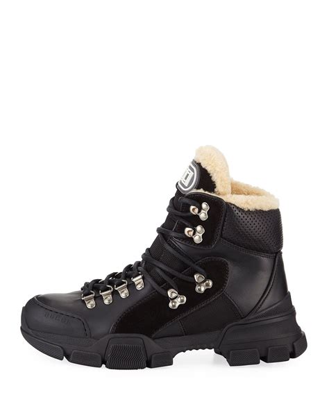 gucci flashtrek shearling-lined hiker boots|gucci flashtrek boots.